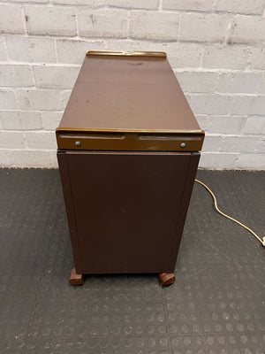 Vintage Brown Wood Cabinet with Pull-Out Table - 2ndhandwarehouse.com
