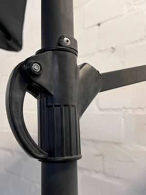 Large 3m Black Patio Umbrella with Sturdy Base – Outdoor Shade - 2ndhandwarehouse.com