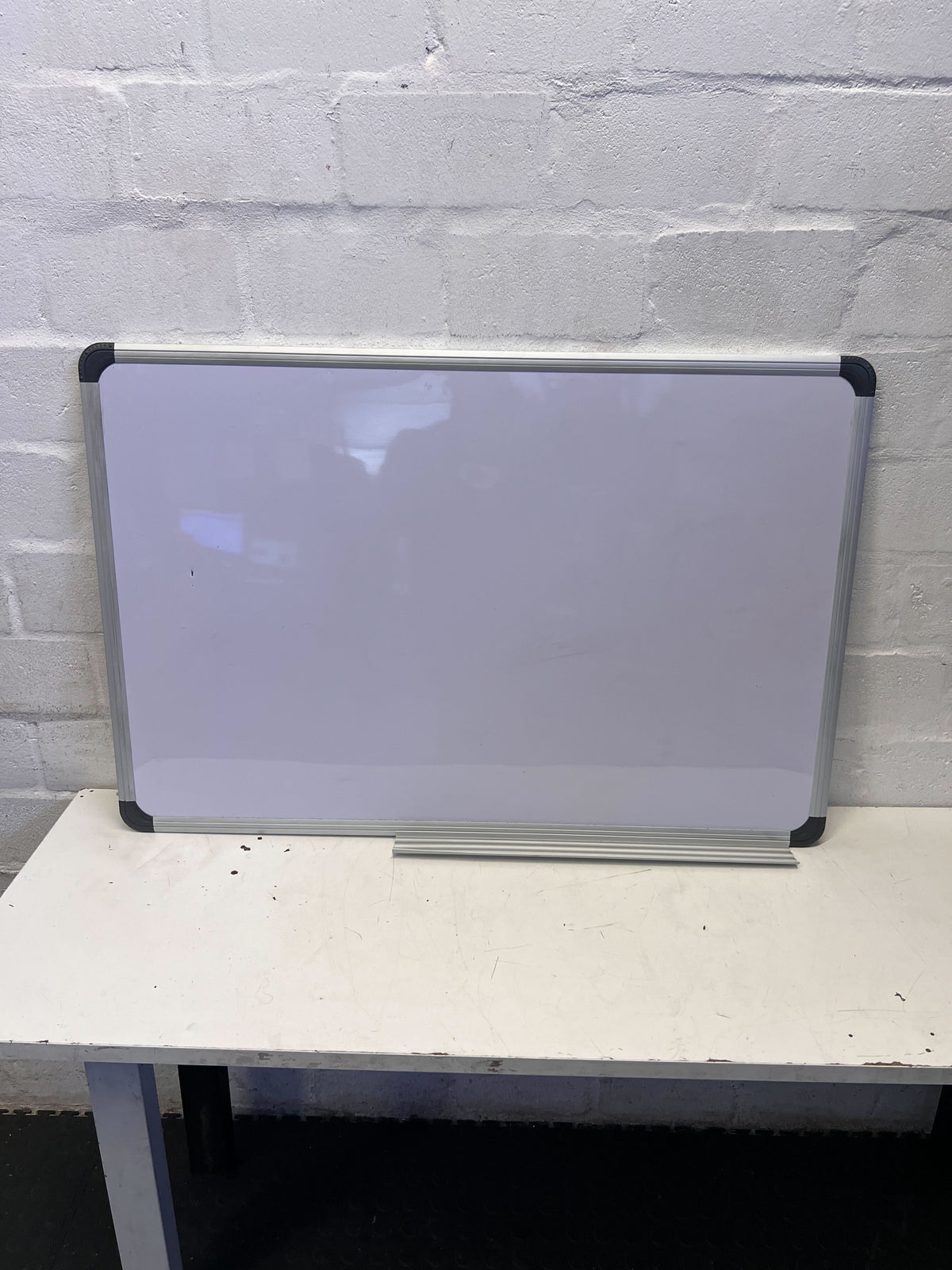 Dry Erase Whiteboard with Aluminium Frame & Marker Tray 90x 60cm - 2ndhandwarehouse.com