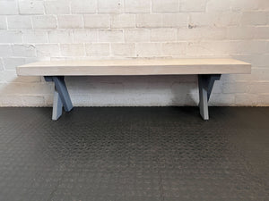 Stylish Grey X-Leg Wooden Bench