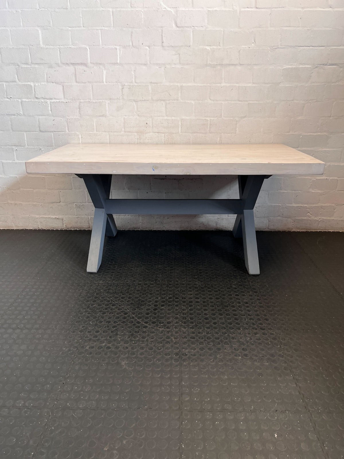 Modern Rustic Dining Table with X-Frame Base