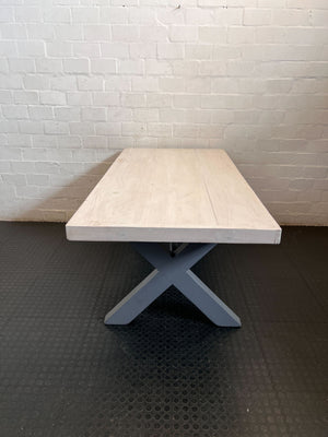 Modern Rustic Dining Table with X-Frame Base
