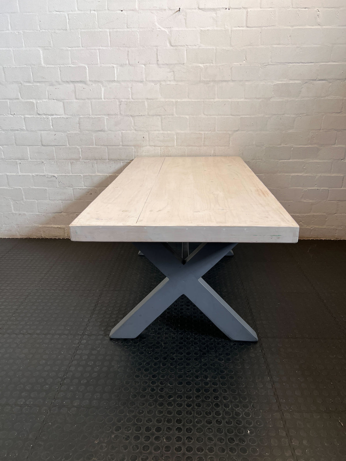 Modern Rustic Dining Table with X-Frame Base