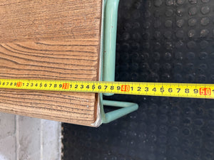 Vintage Sage Green Metal & Wood Schoolhouse Chair