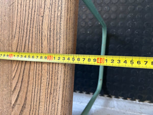 Vintage Sage Green Metal & Wood Schoolhouse Chair