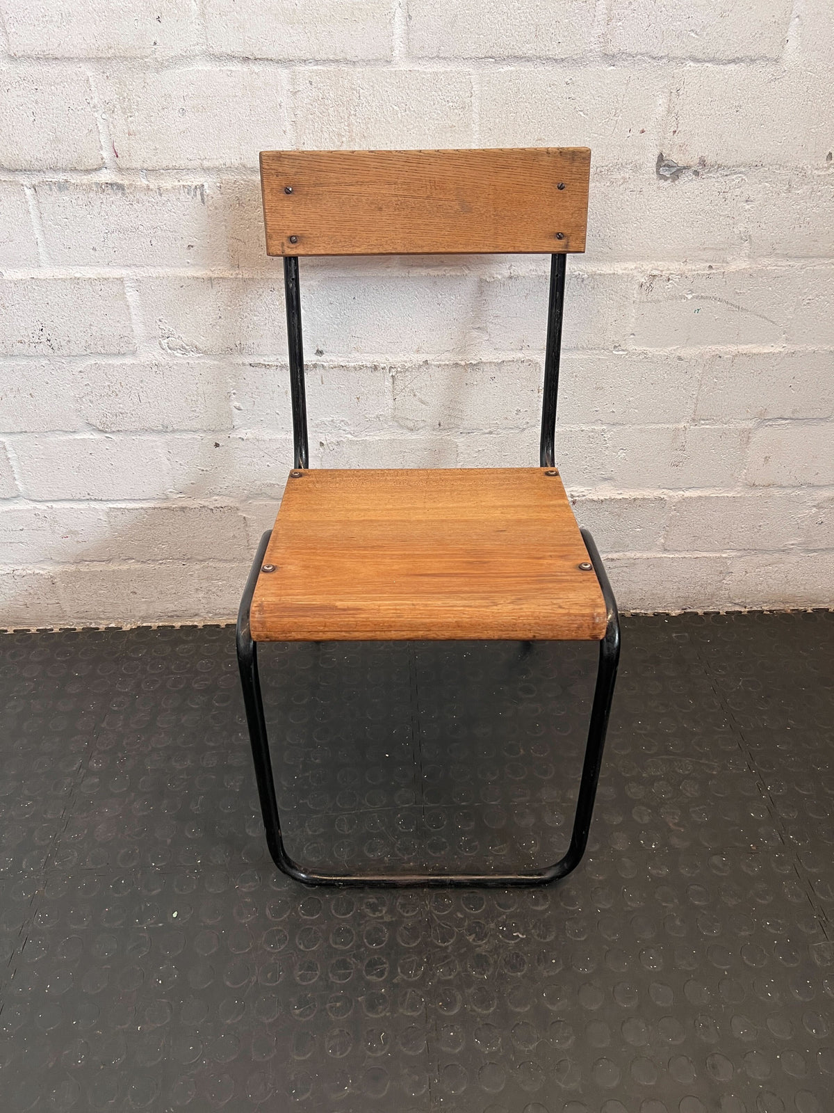 Retro Industrial Wood & Metal Chair