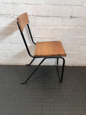 Retro Industrial Wood & Metal Chair