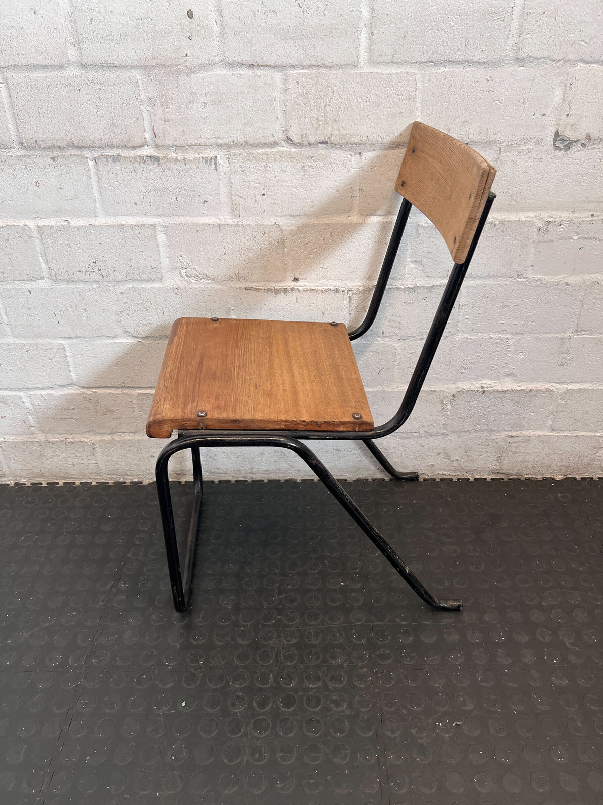 Retro Industrial Wood & Metal Chair