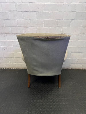 Vintage Sage Green Tufted Armchair