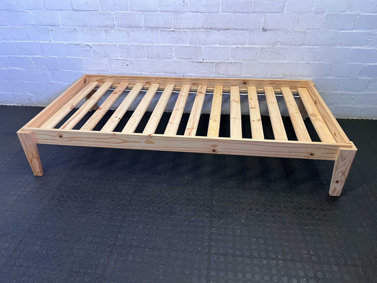 Natural Wood Single Bed Frame - Slatted Base