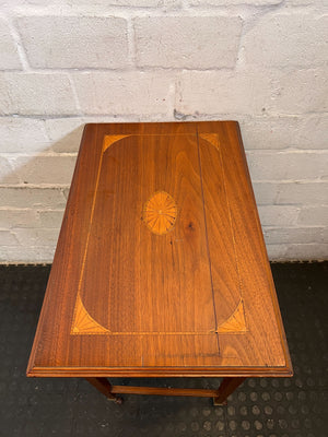 Elegant Vintage Inlaid Sewing / Side Table with Storage 🧵