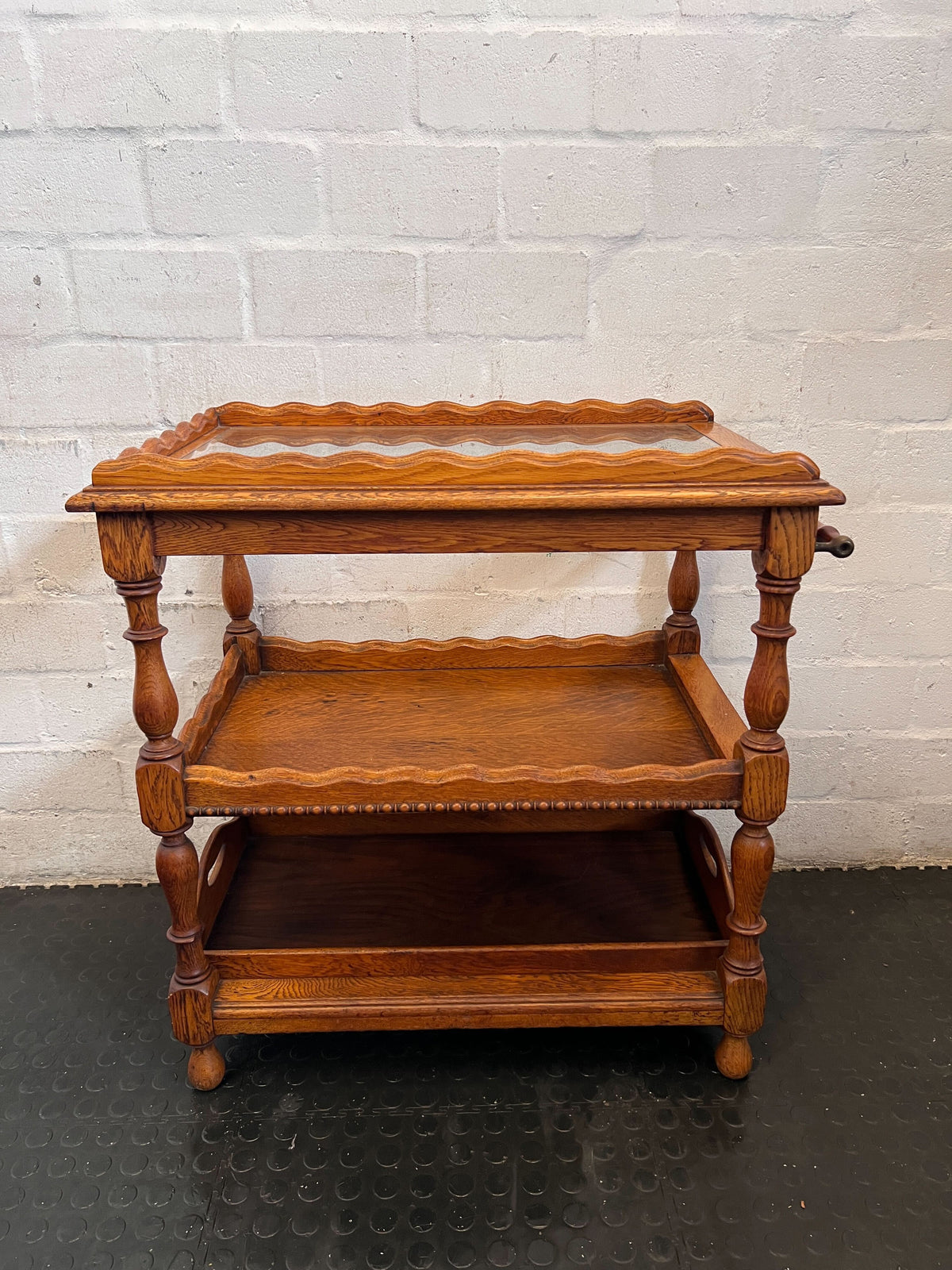 Elegant Vintage 3-Tier Wooden Serving Cart