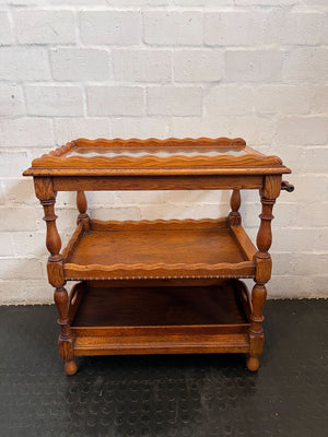 Elegant Vintage 3-Tier Wooden Serving Cart