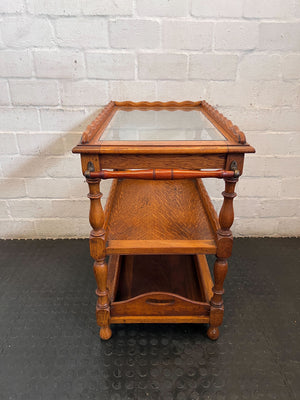 Elegant Vintage 3-Tier Wooden Serving Cart