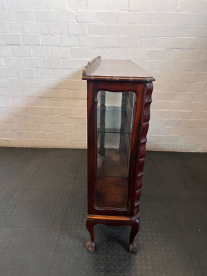 Elegant Vintage Wood & Glass Display Cabinet