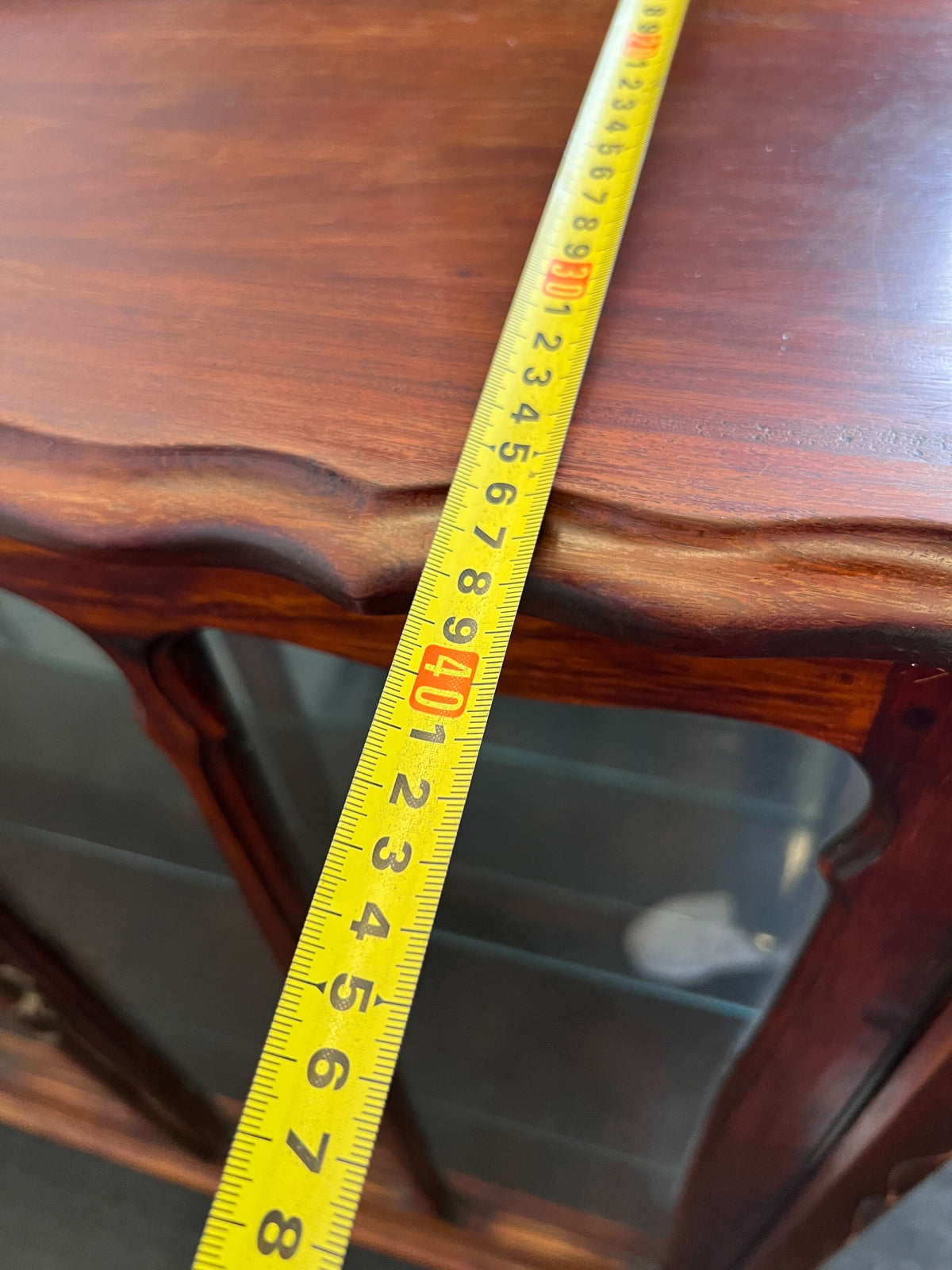 Elegant Vintage Wood & Glass Display Cabinet