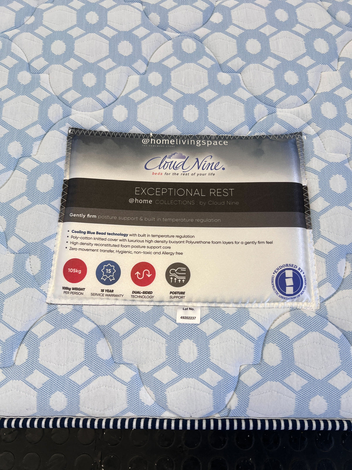 Cloud Nine Exceptional Rest Double Mattress Extra Length - Premium Comfort
