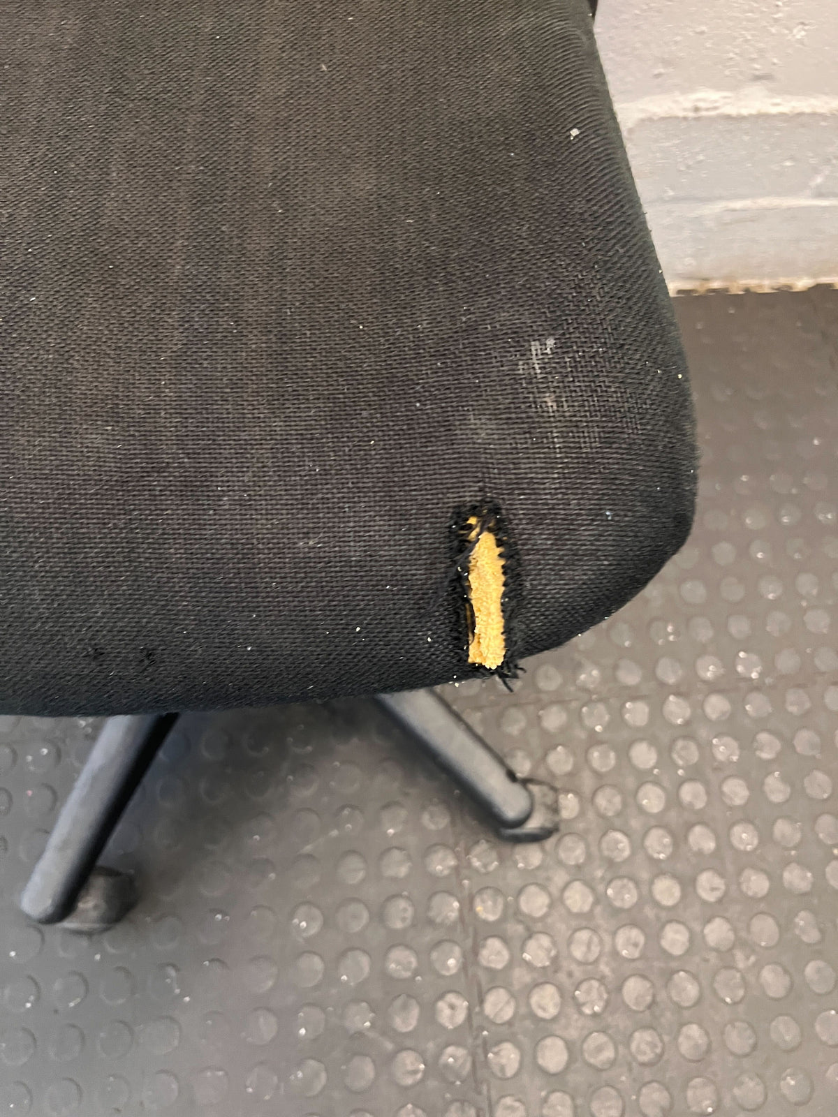 Comfortable Black Fabric Office Chair with Minor Wear