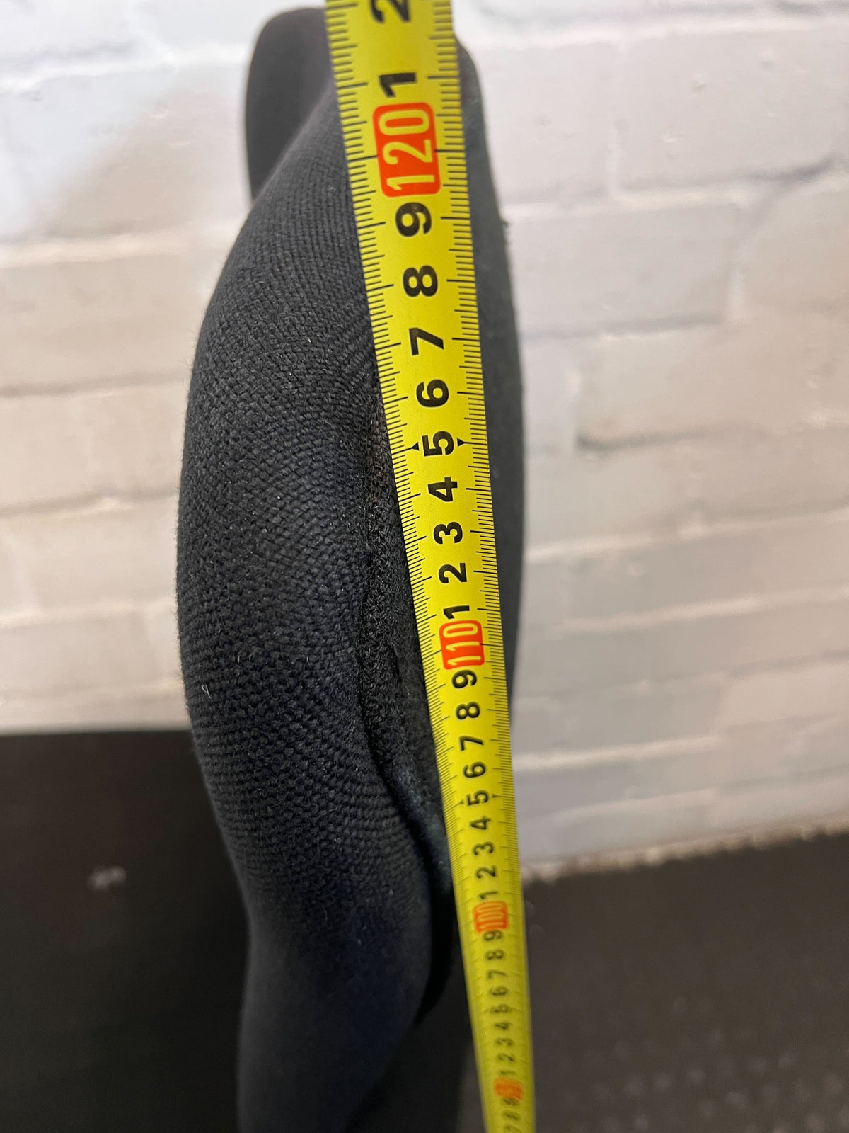 Comfortable Black Fabric Office Chair with Minor Wear