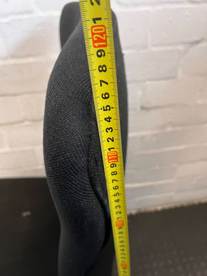 Comfortable Black Fabric Office Chair with Minor Wear