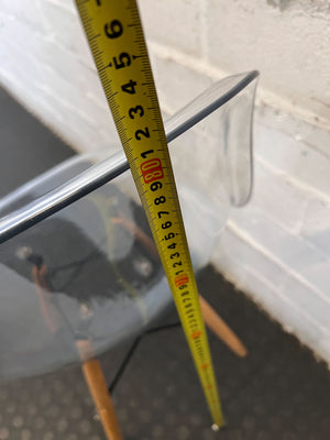 Modern Clear Polycarbonate Dining Chair with Wooden Legs