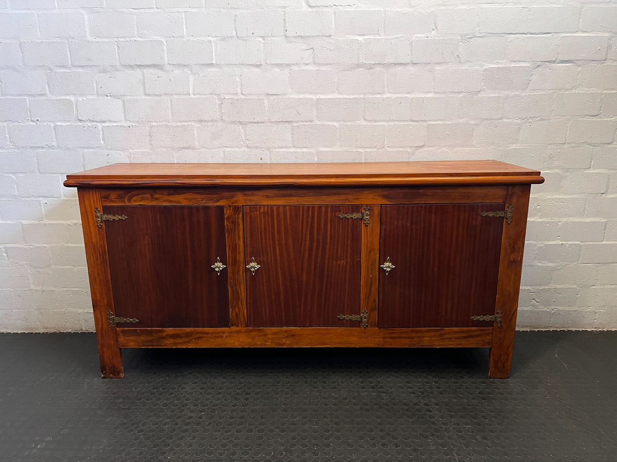 Elegant Vintage Wooden Sideboard with Ornate Hardware