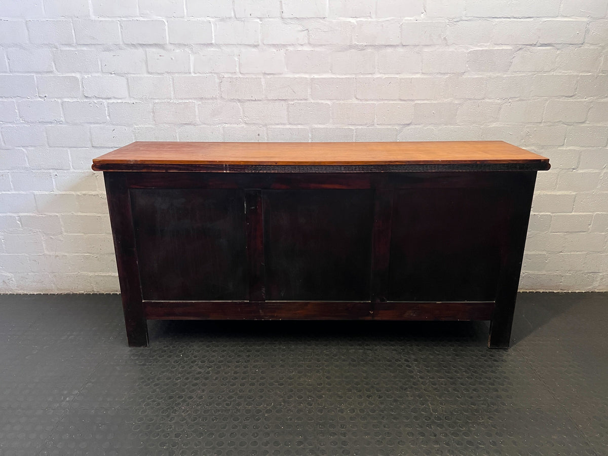 Elegant Vintage Wooden Sideboard with Ornate Hardware