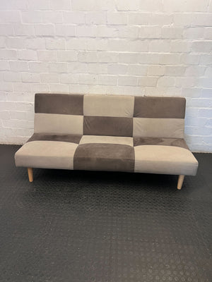 Versatile Two-Tone Patchwork Futon sleeper couch - 2ndhandwarehouse.com
