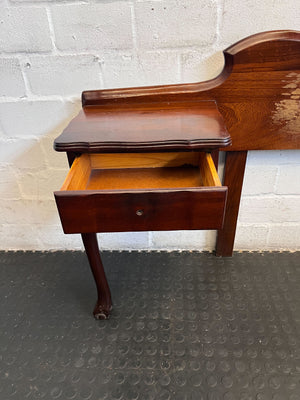 Elegant Vintage Wooden Headboard with Integrated Bedside Tables