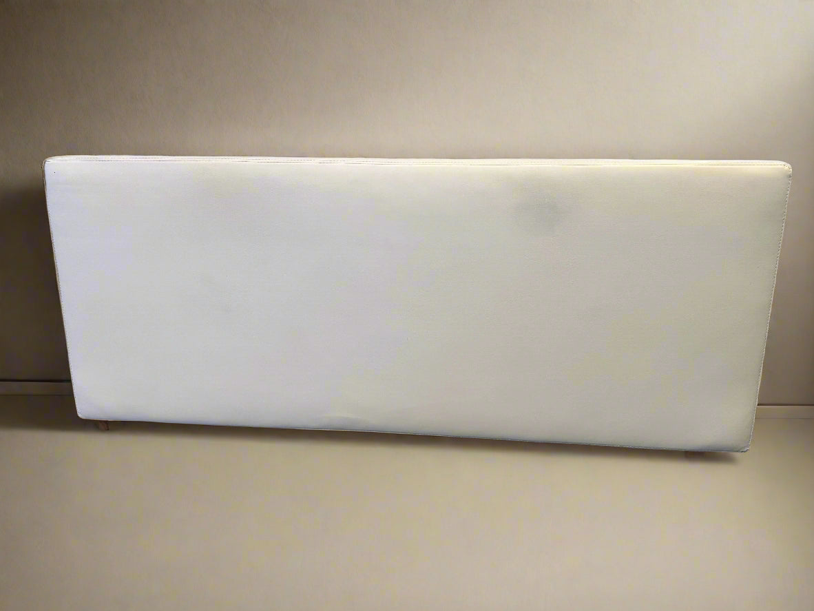 Soft White Upholstered Queen Headboard – Minimalist Style with Minor Marks