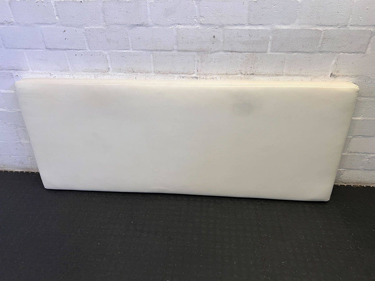 Soft White Upholstered Queen Headboard – Minimalist Style with Minor Marks