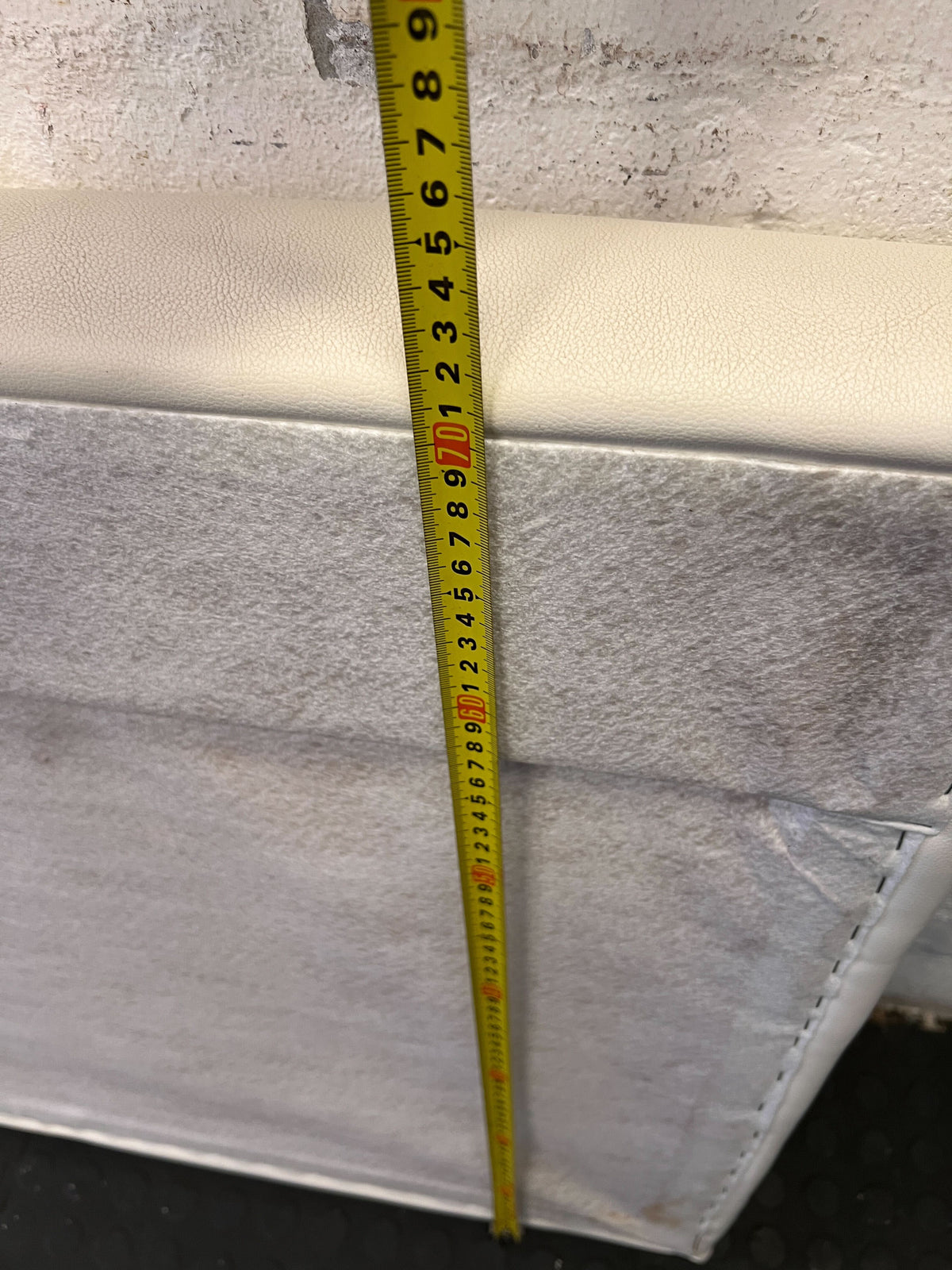 Soft White Upholstered Queen Headboard – Minimalist Style with Minor Marks