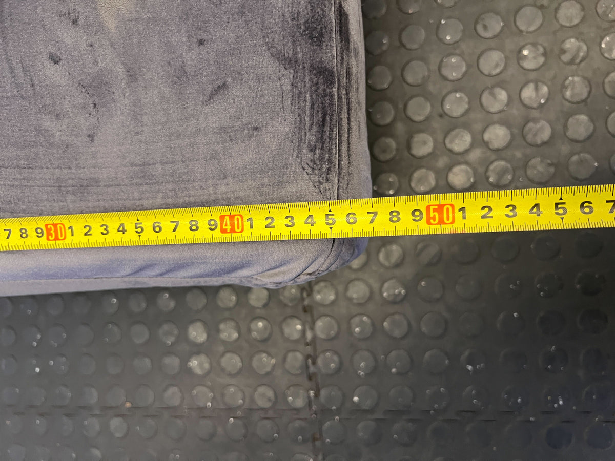 Modern Grey Velvet Sofa Bed with Wooden Legs – Slight Wear - REDUCED