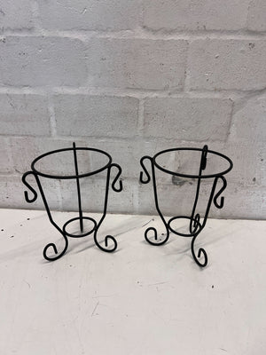 Elegant Black Metal Decorative Stand - Plant Holder / Candle Display - 2ndhandwarehouse.com
