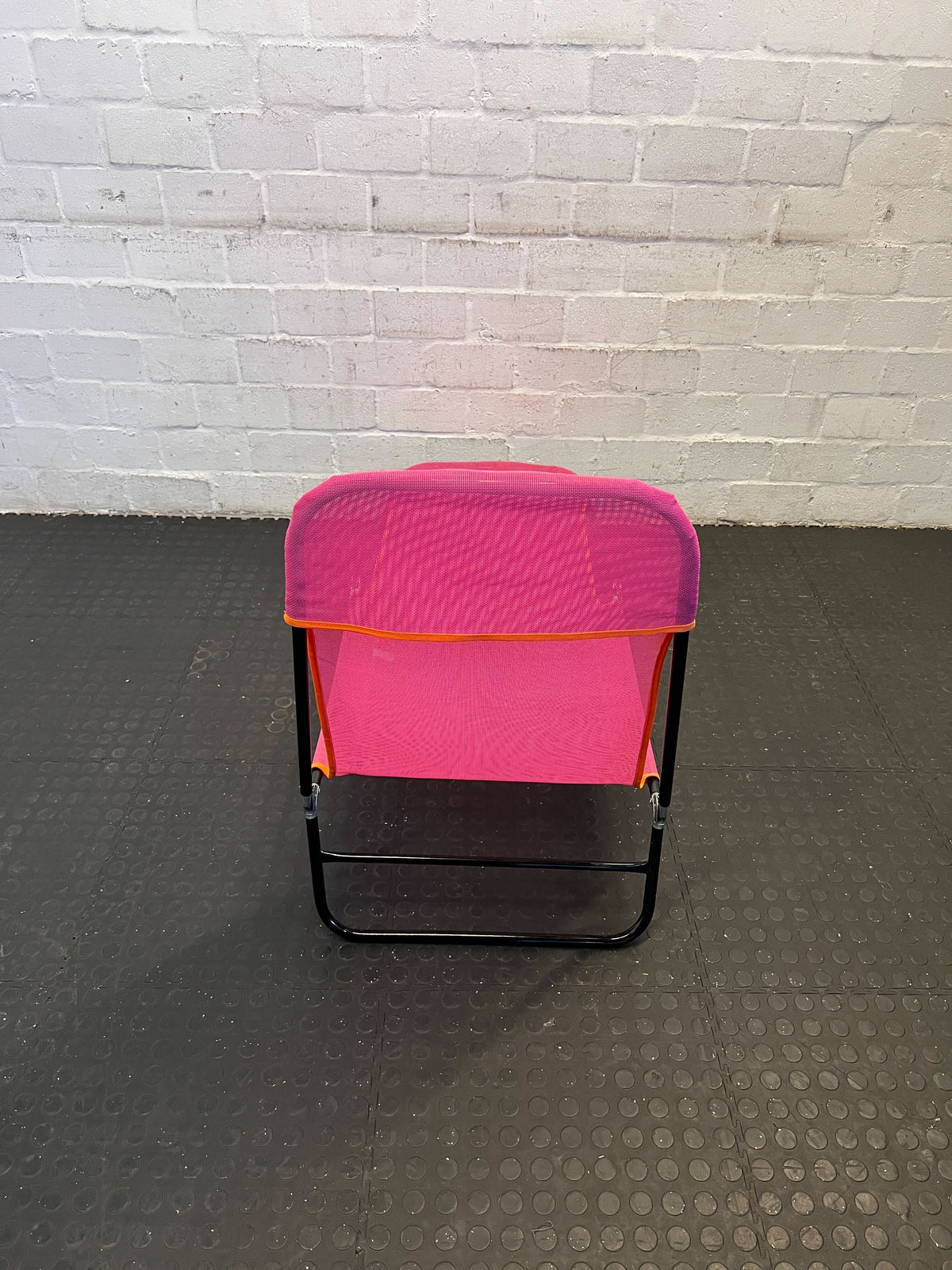 Vibrant Pink Portable Folding Lounge Chair with Minor Wear