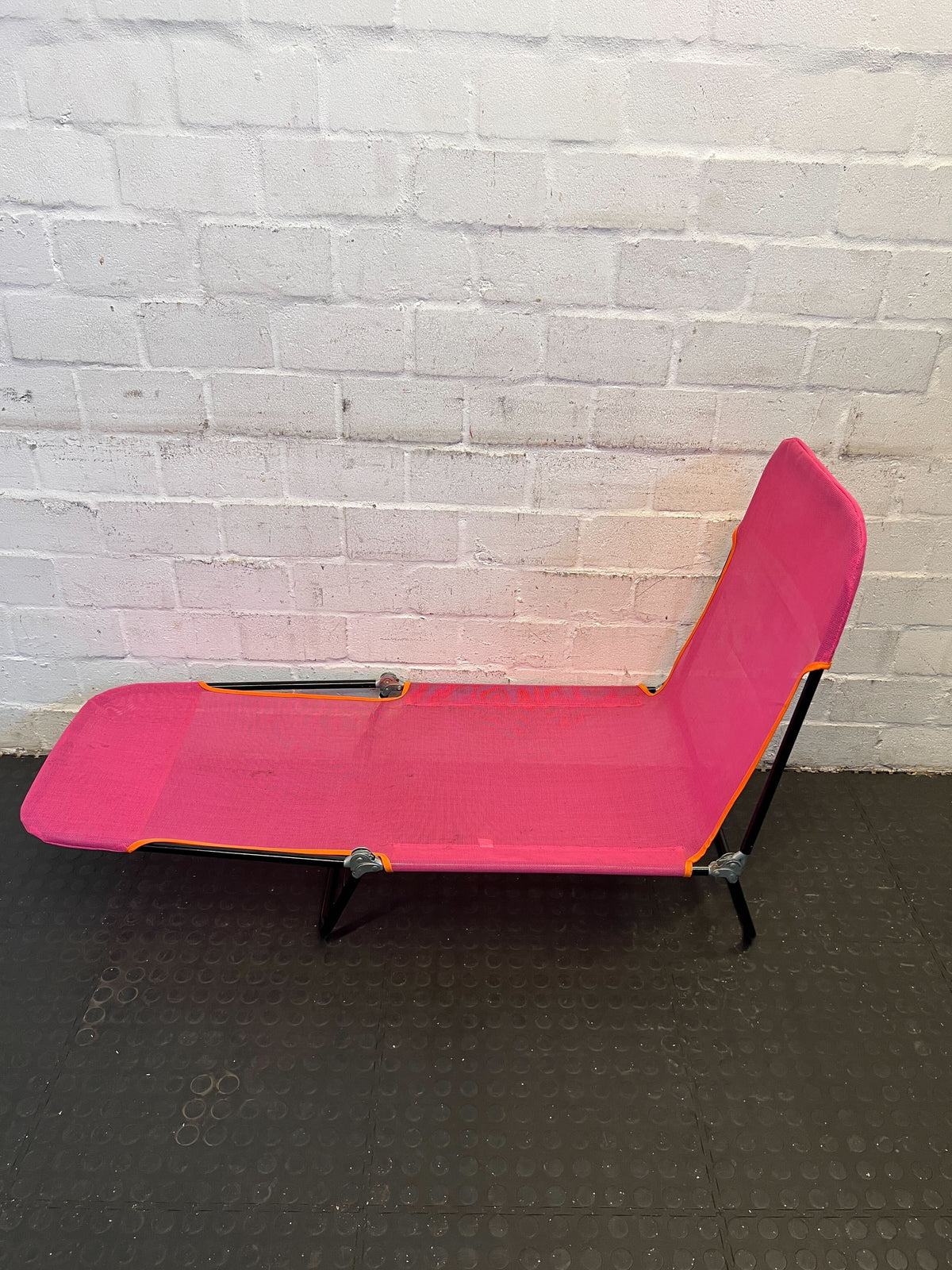 Vibrant Pink Portable Folding Lounge Chair with Minor Wear