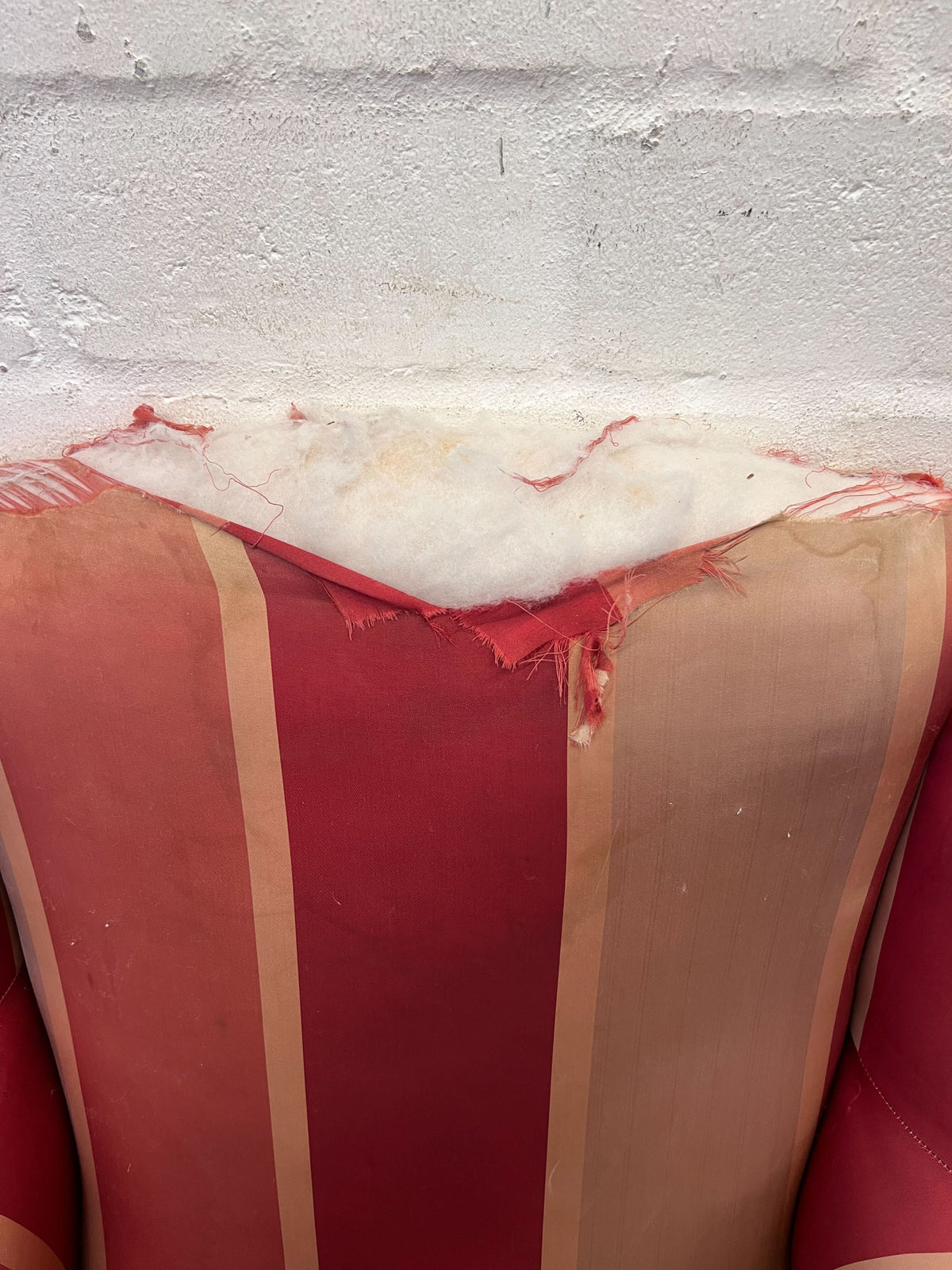 Vintage Striped Wingback Armchair - Upcycle Project - 2ndhandwarehouse.com
