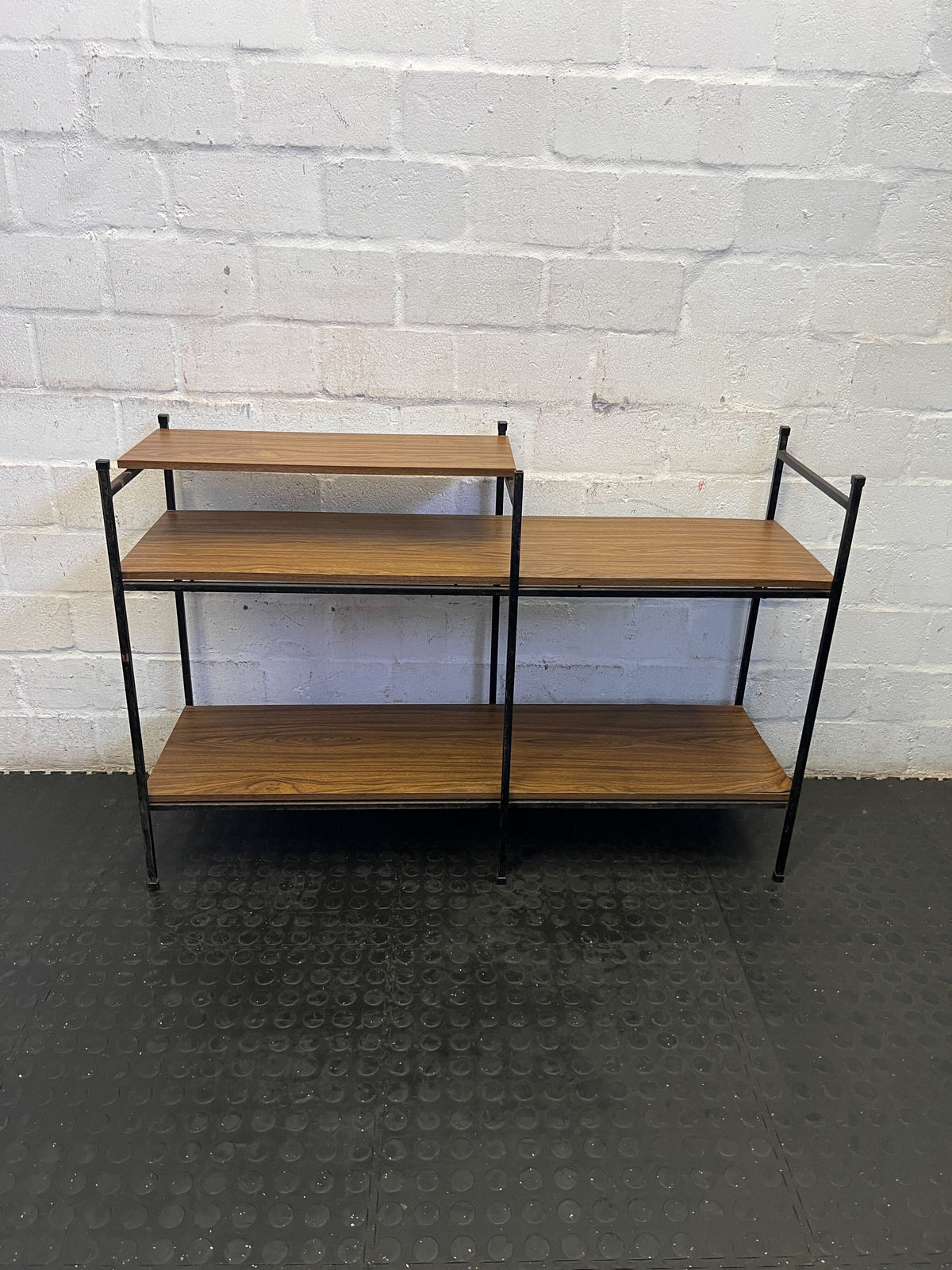 Industrial Chic Staggered Multi-Tier Shelving Unit