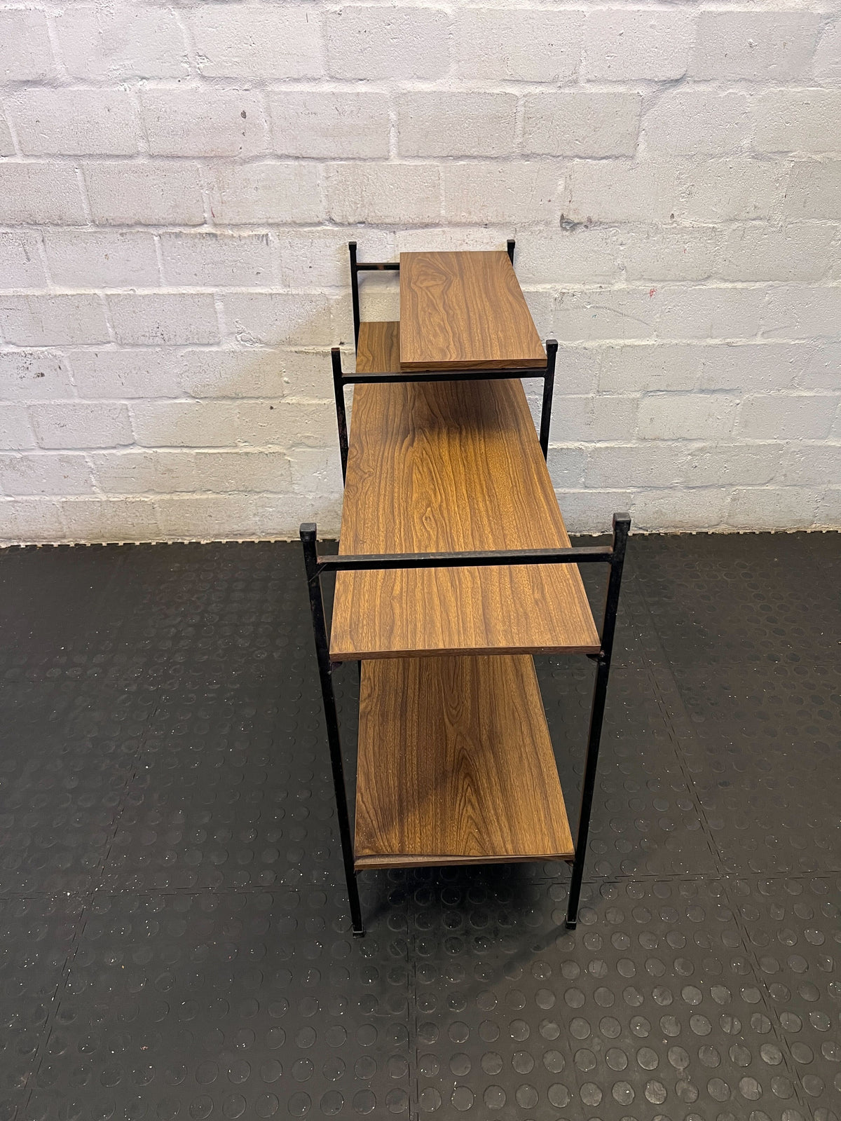 Industrial Chic Staggered Multi-Tier Shelving Unit