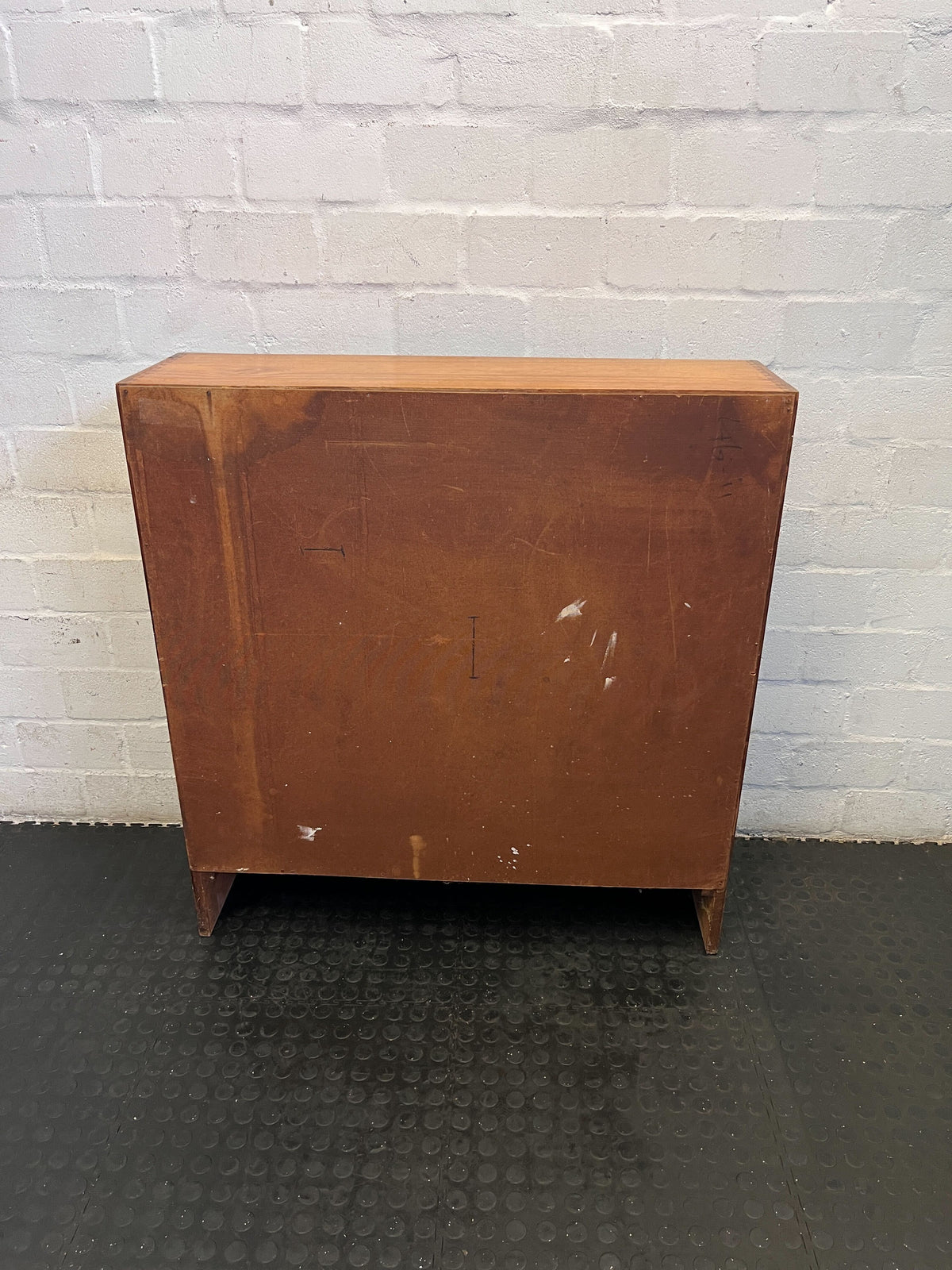 Vintage Wooden Display Cabinet with Glass Doors