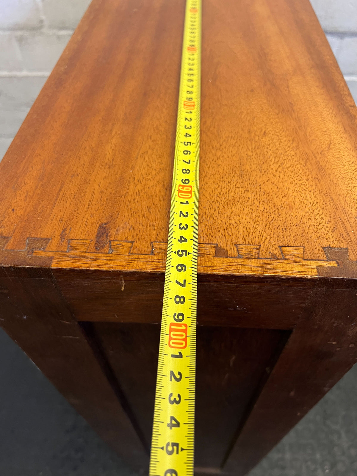 Vintage Wooden Display Cabinet with Glass Doors