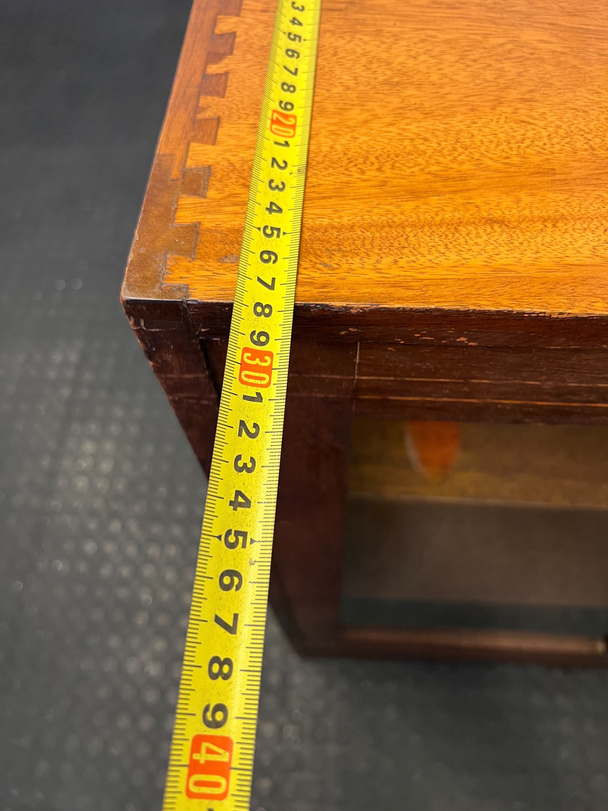 Vintage Wooden Display Cabinet with Glass Doors