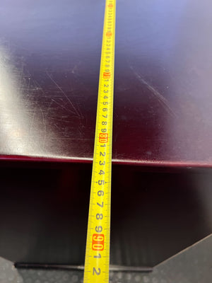 Sleek Burgundy 5-Drawer Dresser with Black Top