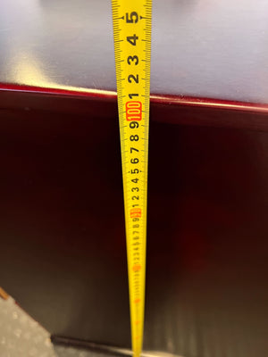 Sleek Burgundy 5-Drawer Dresser with Black Top