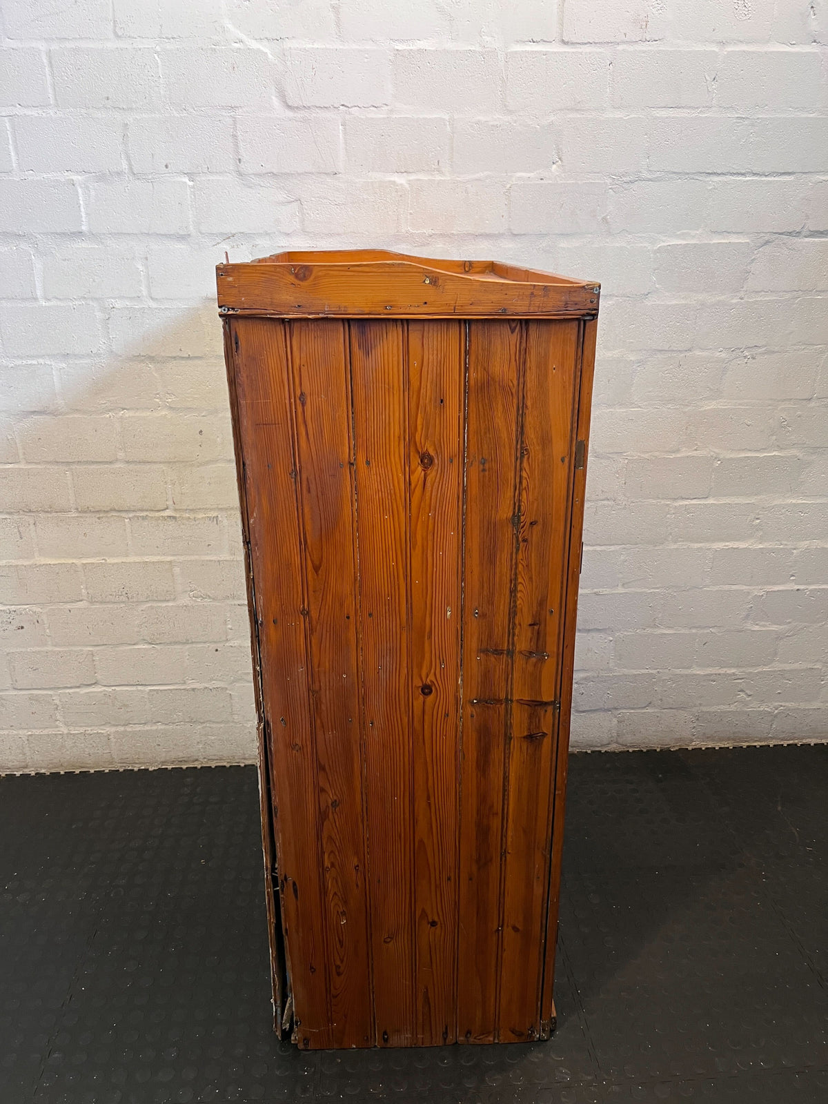 Missing the bottom base-Rustic Pine Storage Cabinet with Drawers | Vintage Wood Cupboard