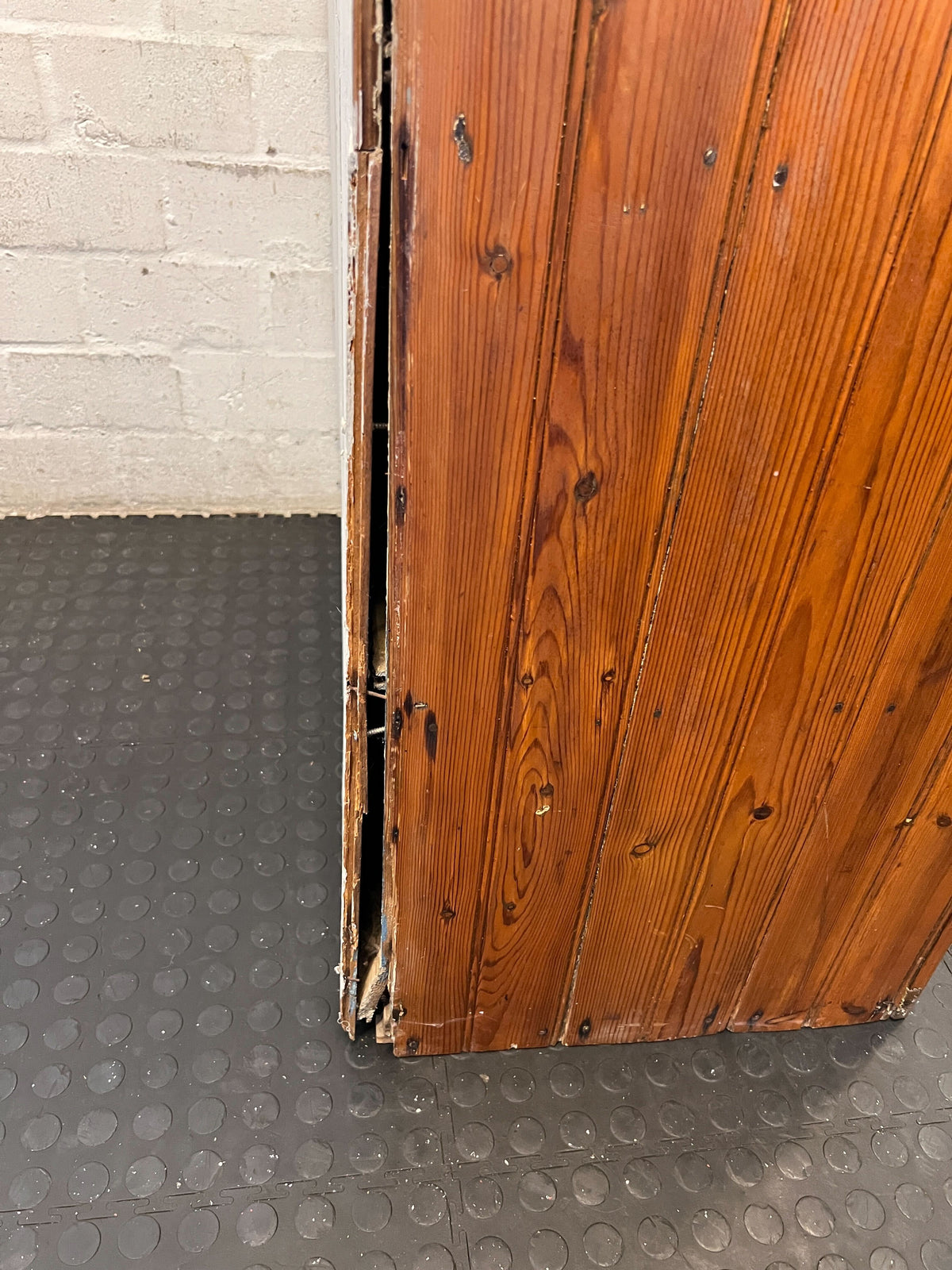 Missing the bottom base-Rustic Pine Storage Cabinet with Drawers | Vintage Wood Cupboard