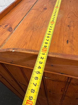 Missing the bottom base-Rustic Pine Storage Cabinet with Drawers | Vintage Wood Cupboard