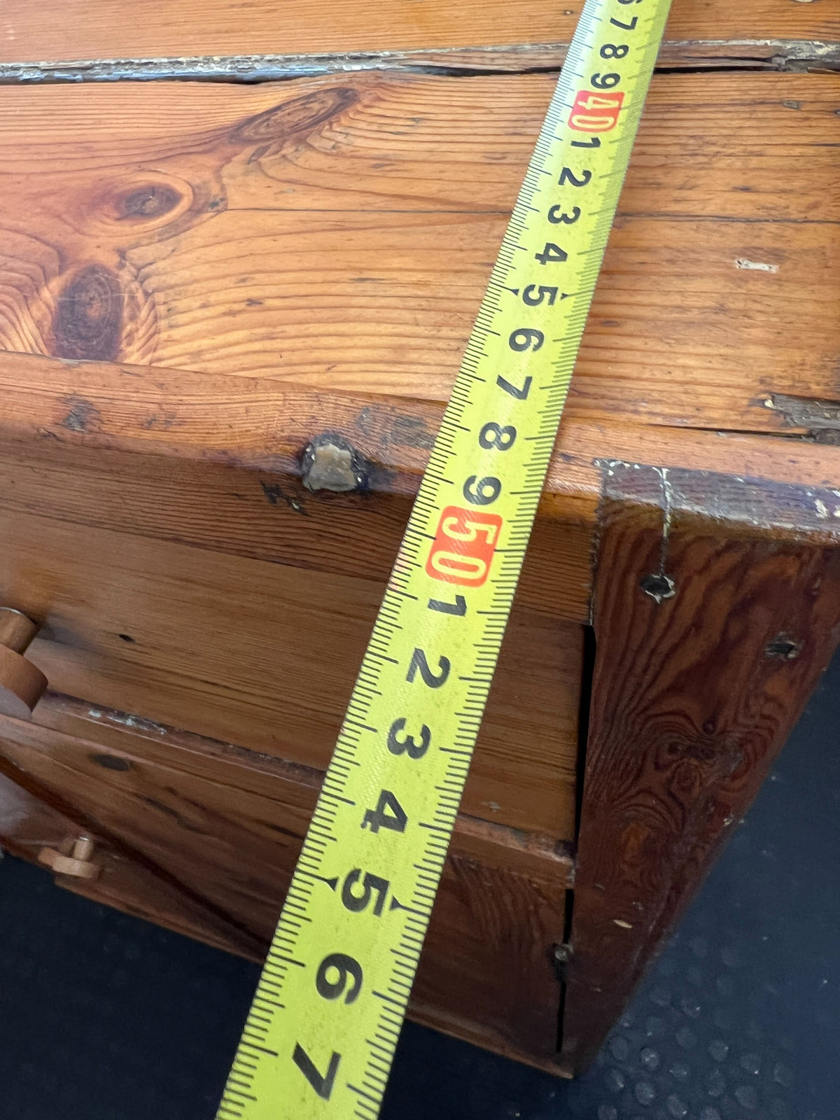 Missing the bottom base-Rustic Pine Storage Cabinet with Drawers | Vintage Wood Cupboard