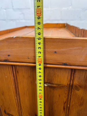 Missing the bottom base-Rustic Pine Storage Cabinet with Drawers | Vintage Wood Cupboard