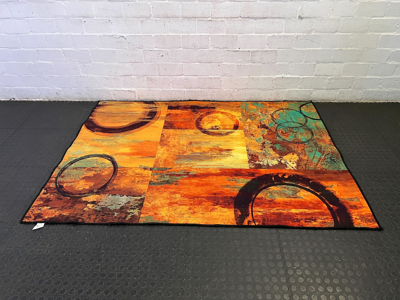 Vibrant Colorful Art Rug with Circular Patterns – 2m x 1.5m